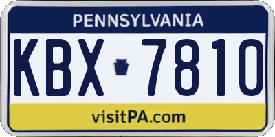 PA license plate KBX7810
