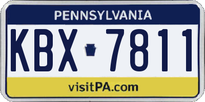 PA license plate KBX7811
