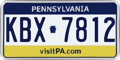 PA license plate KBX7812