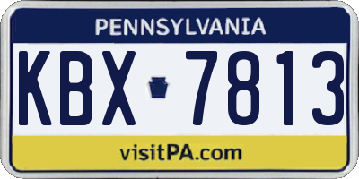 PA license plate KBX7813
