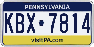 PA license plate KBX7814