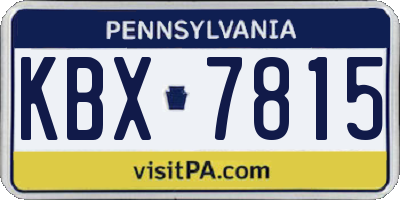 PA license plate KBX7815