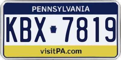 PA license plate KBX7819