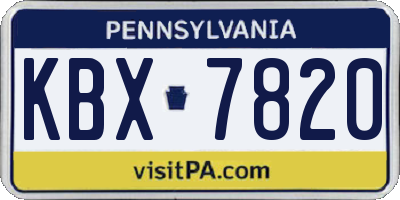 PA license plate KBX7820
