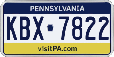 PA license plate KBX7822