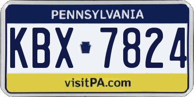PA license plate KBX7824