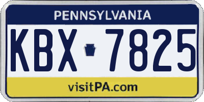 PA license plate KBX7825