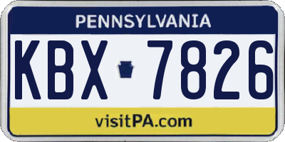 PA license plate KBX7826