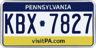 PA license plate KBX7827