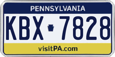 PA license plate KBX7828