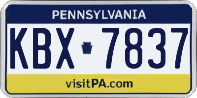 PA license plate KBX7837