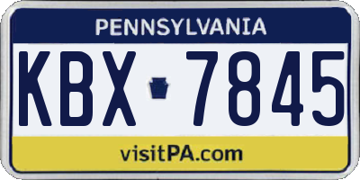 PA license plate KBX7845