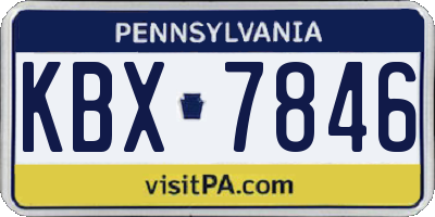 PA license plate KBX7846