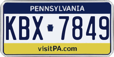 PA license plate KBX7849