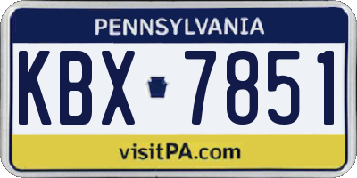 PA license plate KBX7851