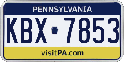 PA license plate KBX7853