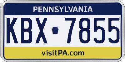 PA license plate KBX7855