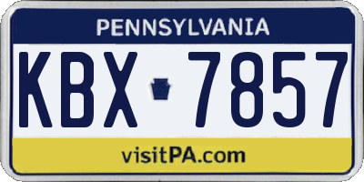 PA license plate KBX7857