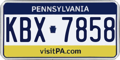 PA license plate KBX7858