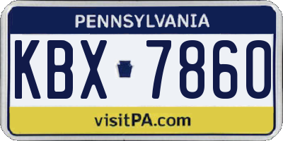 PA license plate KBX7860
