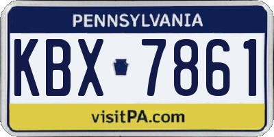 PA license plate KBX7861
