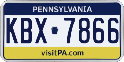 PA license plate KBX7866