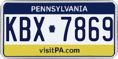 PA license plate KBX7869