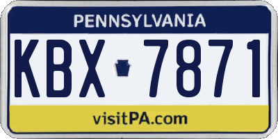 PA license plate KBX7871