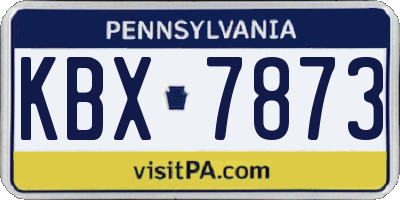 PA license plate KBX7873