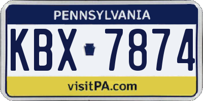 PA license plate KBX7874