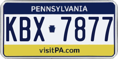 PA license plate KBX7877