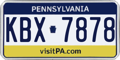 PA license plate KBX7878