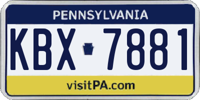 PA license plate KBX7881