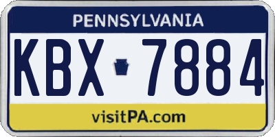 PA license plate KBX7884