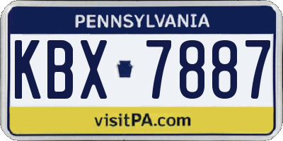 PA license plate KBX7887