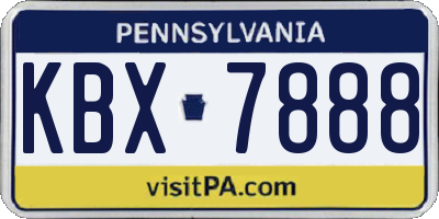 PA license plate KBX7888