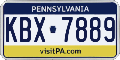 PA license plate KBX7889