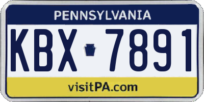PA license plate KBX7891