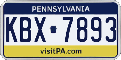 PA license plate KBX7893