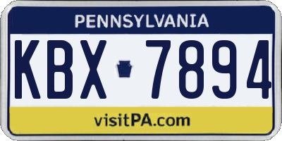 PA license plate KBX7894