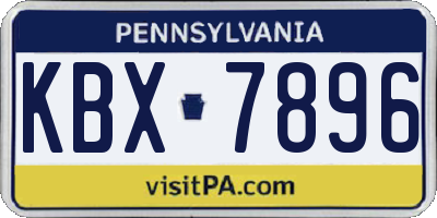 PA license plate KBX7896