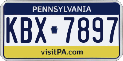 PA license plate KBX7897