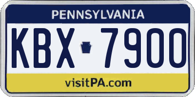PA license plate KBX7900