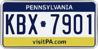 PA license plate KBX7901
