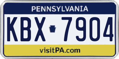 PA license plate KBX7904