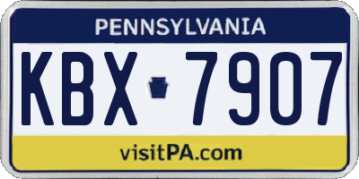 PA license plate KBX7907