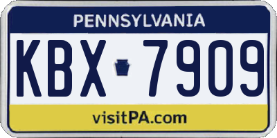 PA license plate KBX7909