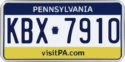 PA license plate KBX7910
