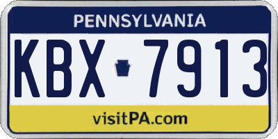 PA license plate KBX7913