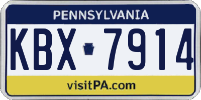 PA license plate KBX7914